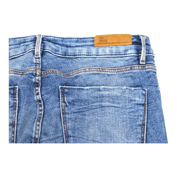 ZARA Trafaluc Denim Wear Skinny Leg Jeans Women's‎ 04 Blue Low Rise Distressed - Picture 5 of 5